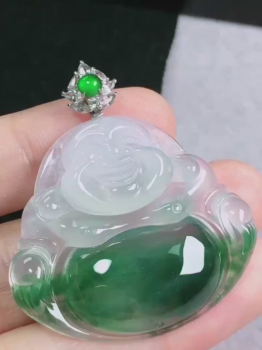 05/06/2023 冰飄花佛公 Ice Transparent Partly Green Buddha